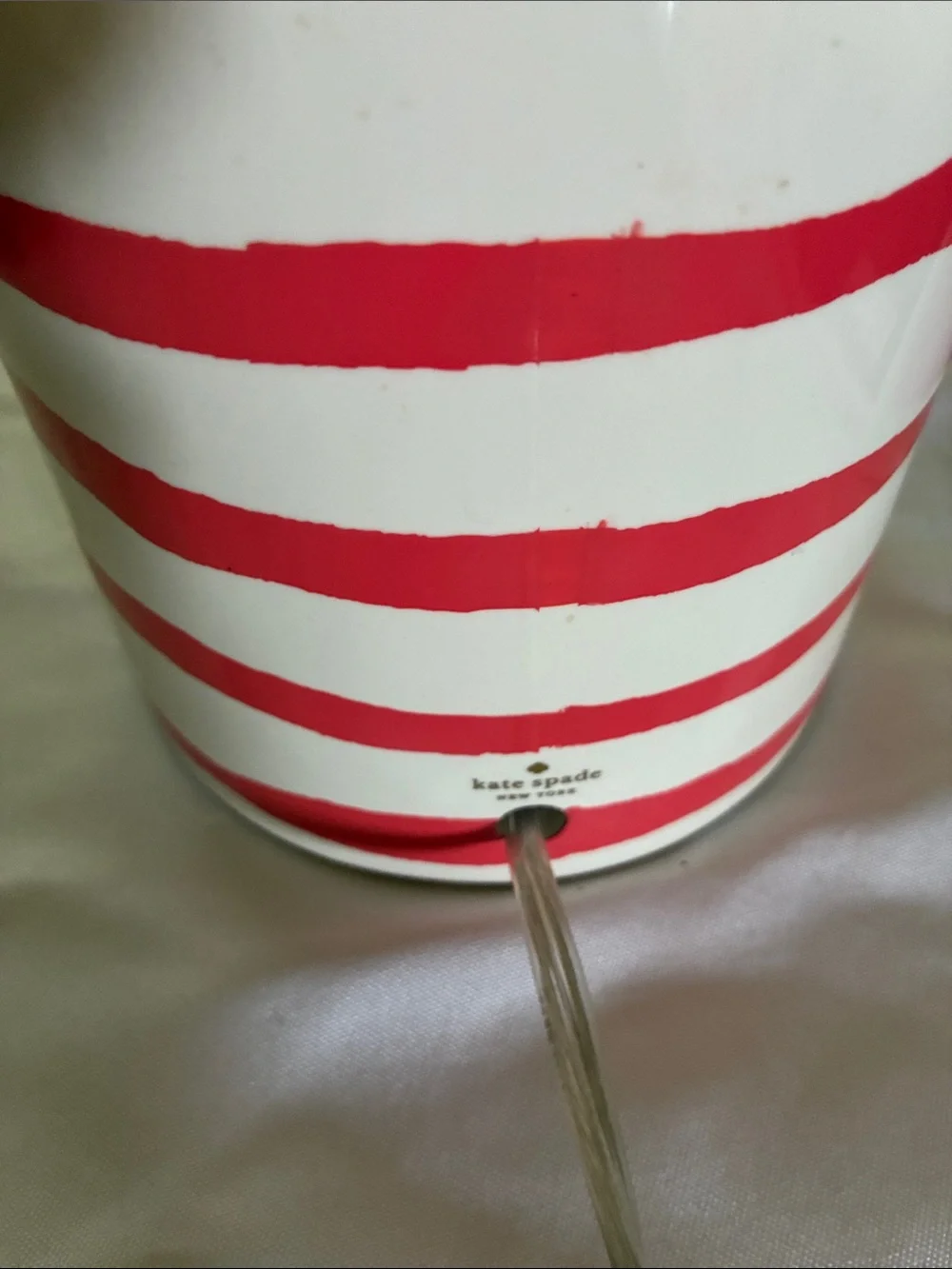 kate spade Pink Shade Lamp with Pink and White Striped Base